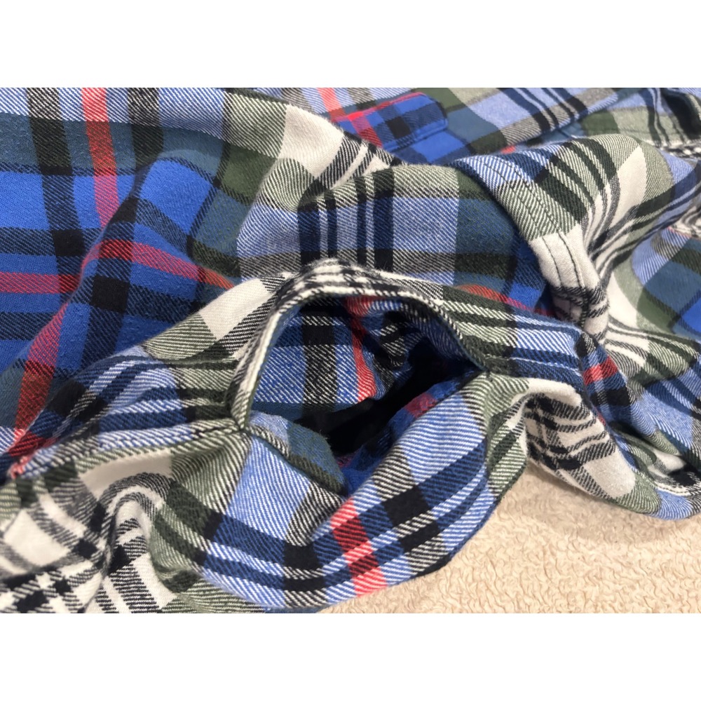 Madewell Ex-Boyfriend Plaid Flannel Shirt Blue Green Red Pockets E4756 XS - Picture 5 of 5